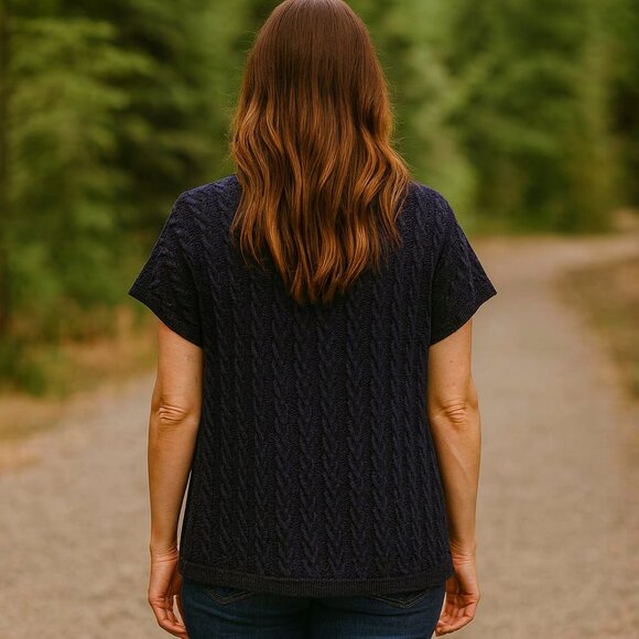 NWT Jones New York Navy Cable Knit Cardigan Size XL - Picture 2 of 8